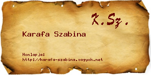 Karafa Szabina névjegykártya